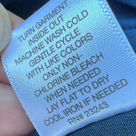 New York & Co Stretch Blue Halter Tank Blouse Metal Hardware Women’s Med - Picture 8 of 8